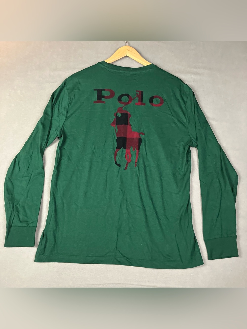 Polo Ralph Lauren Men’s Size M Long Sleeve Shirt Green Buffalo Plaid Logo NWT! N